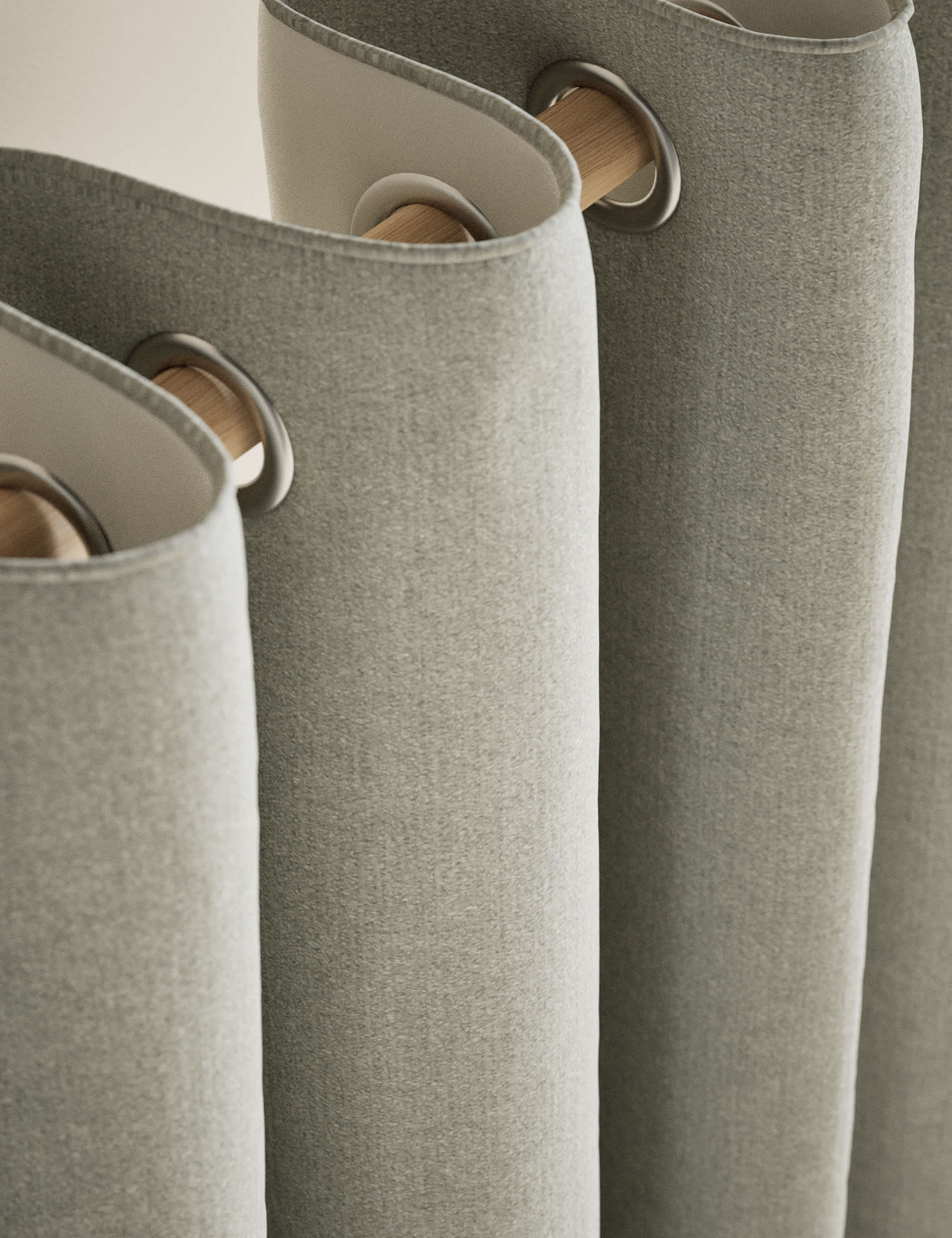 Basketweave eyelet curtains, imported from the UK