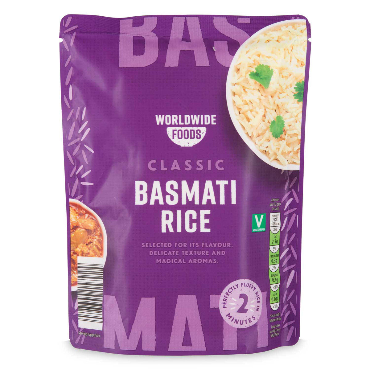 Cooked basmati rice pouch, UK version