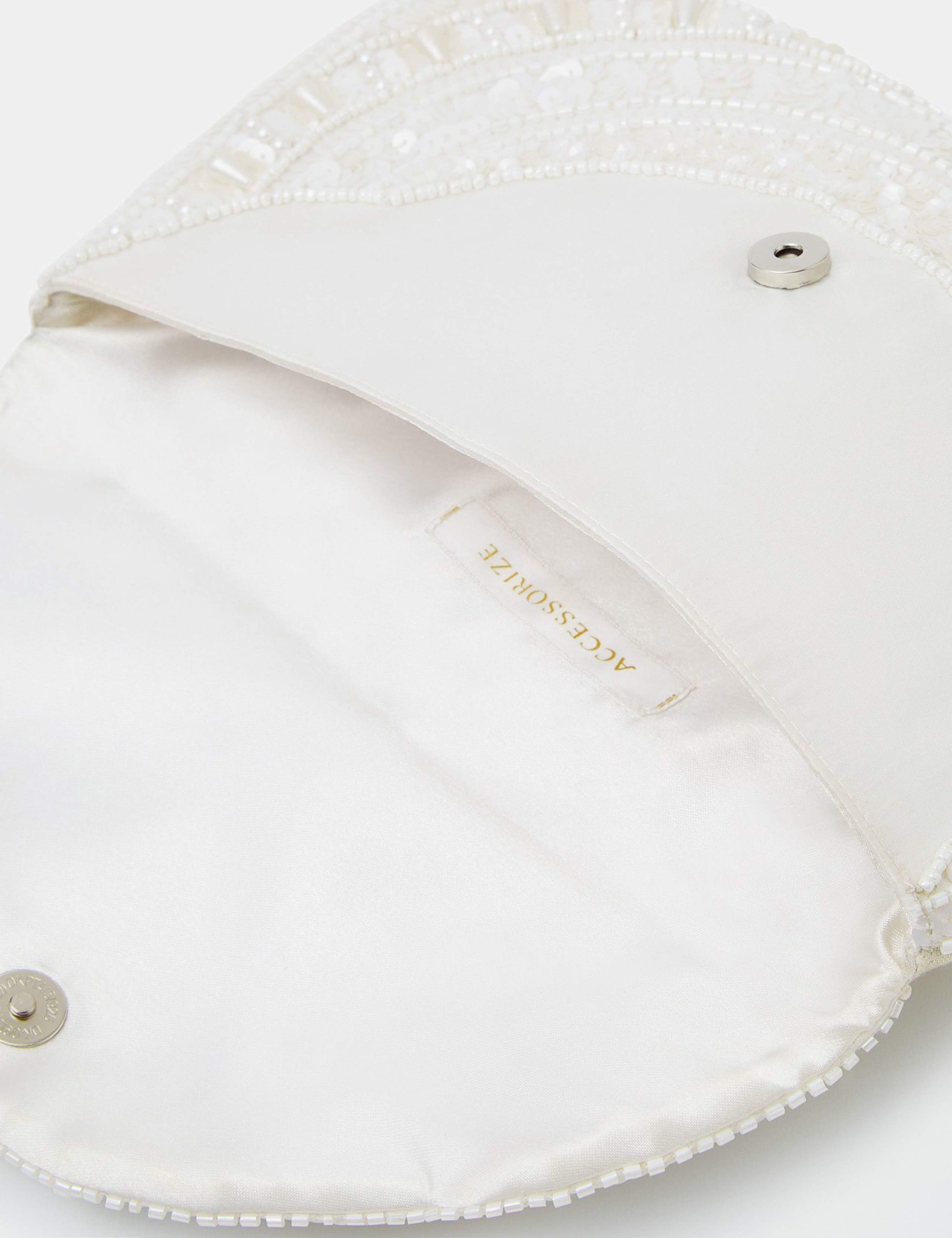 Accessorize beaded embellished clutch bag with sequins, imported from the UK