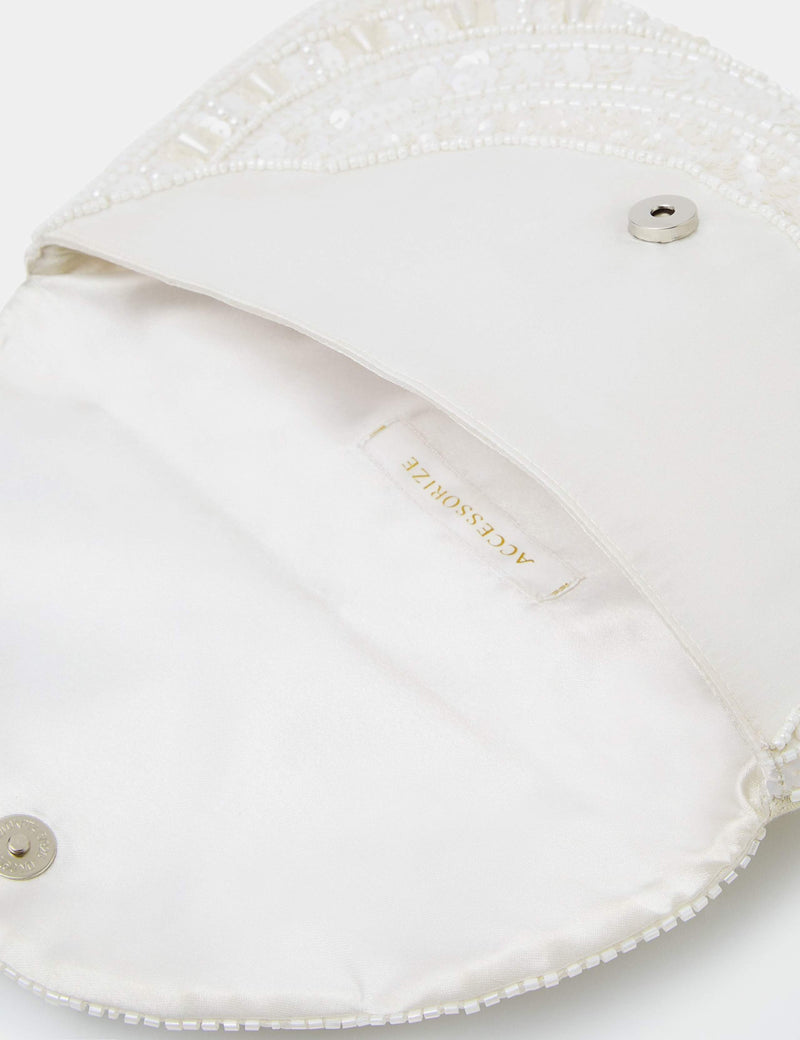 Accessorize beaded embellished clutch bag with sequins, imported from the UK