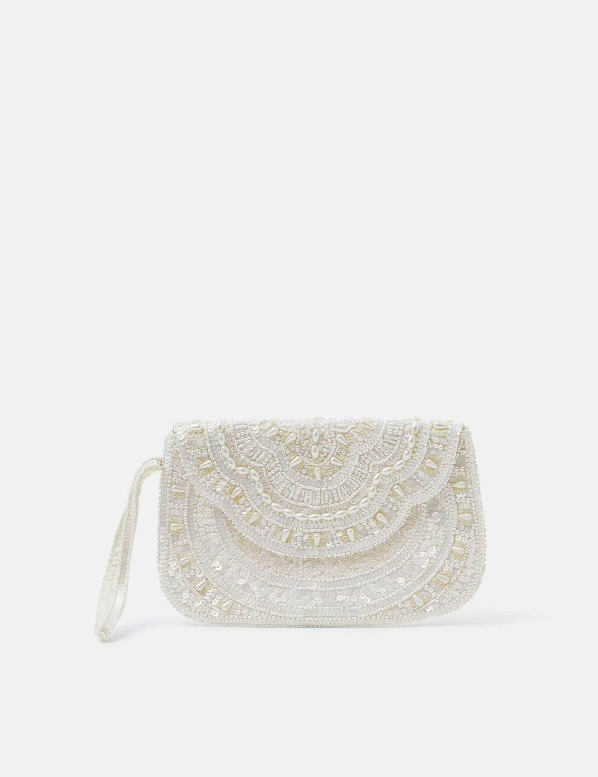 Accessorize beaded embellished clutch bag with sequins, imported from the UK