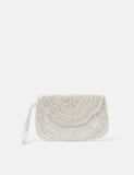 Accessorize beaded embellished clutch bag with sequins, imported from the UK
