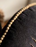 Rockett St George beaded velvet cushion with eye motif (British brand)
