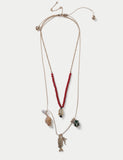 M&S beaded pendant necklace mixed materials 600mm, UK version