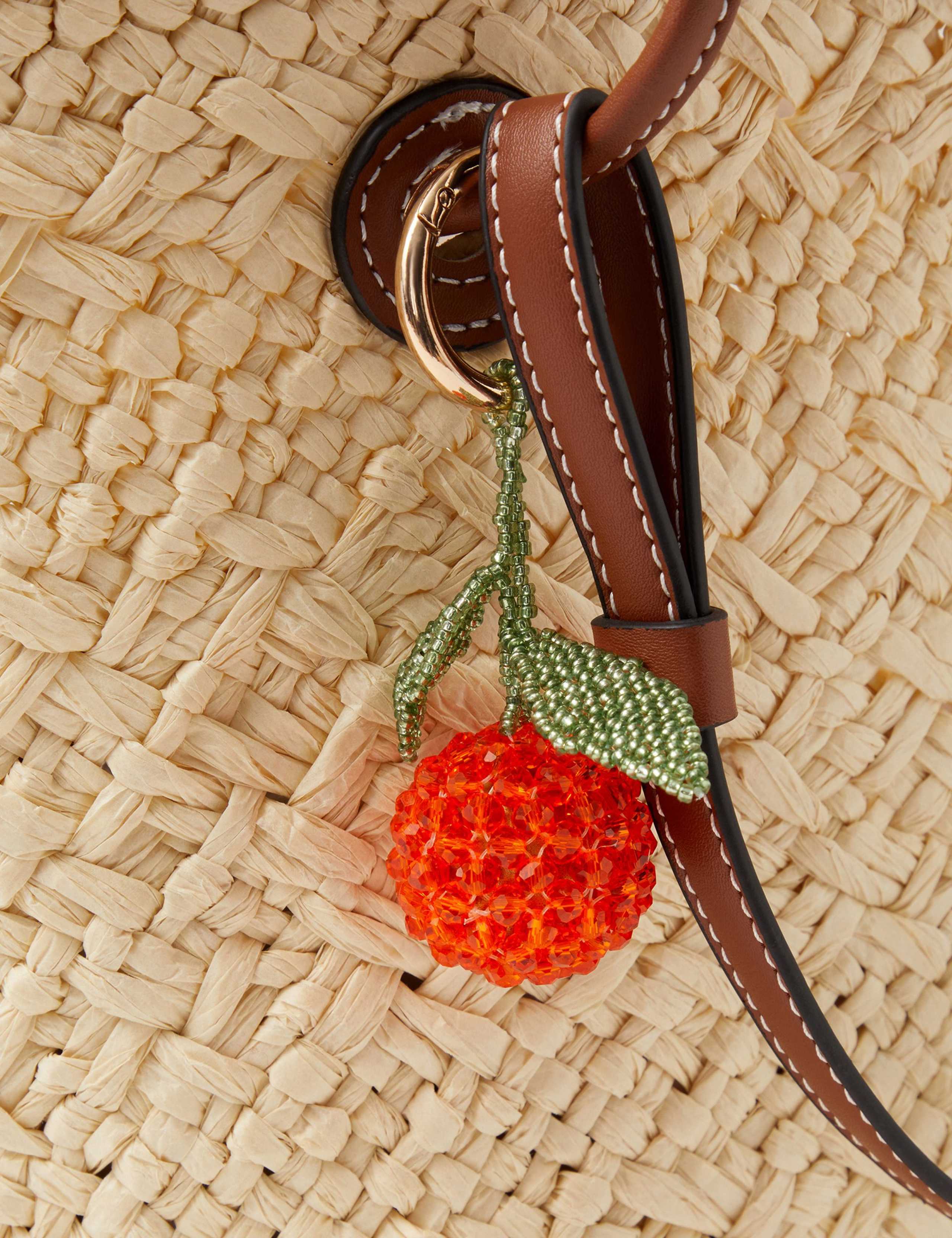 Accessorize beaded orange keyring with sparkly glass beads, imported from the UK