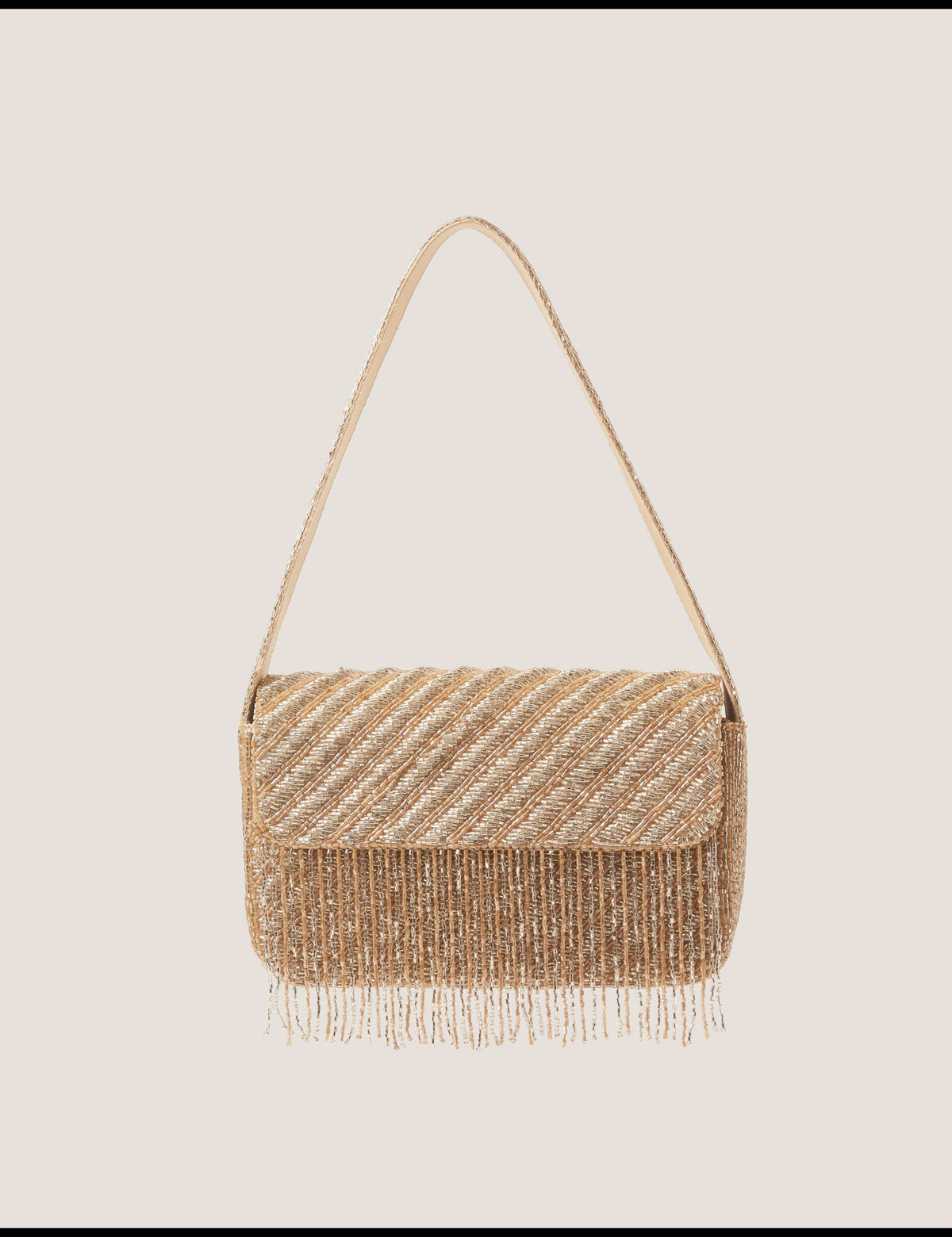 Monsoon beaded shoulder bag metallic zig-zag pattern (British brand)