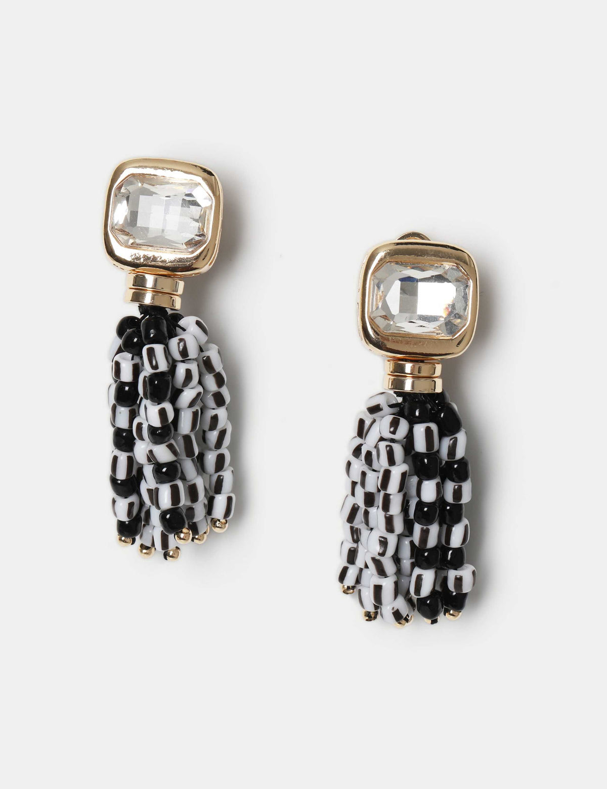 M&S beaded tassel drop earrings 50mm width, imported from the UK