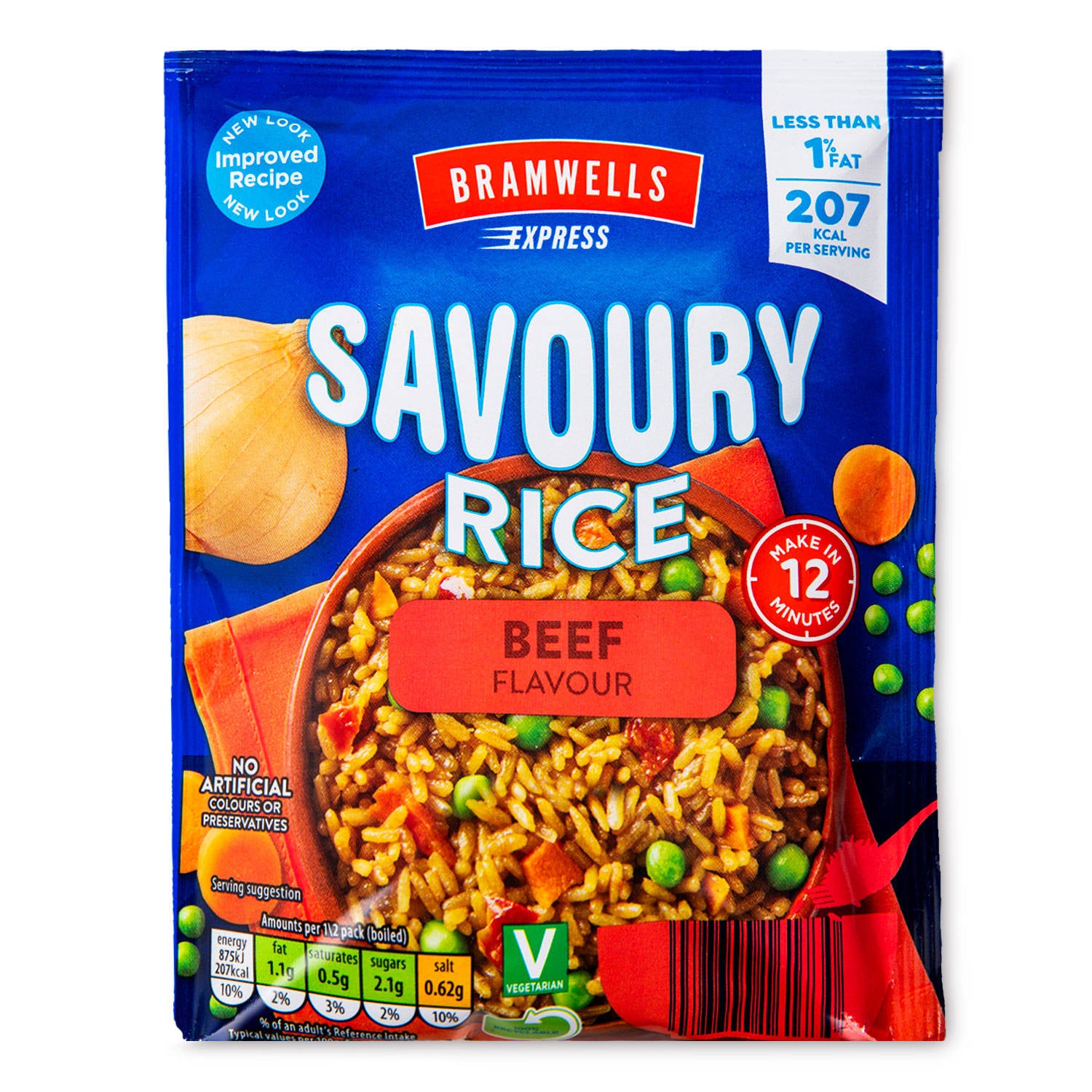 Beef flavour savoury rice instant packet mix (British brand)