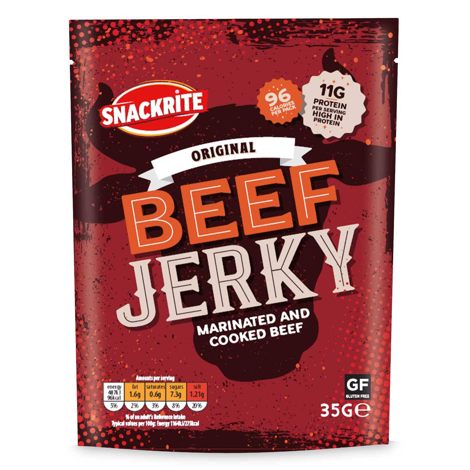 Snackrite beef jerky 35g snack pack (British brand)