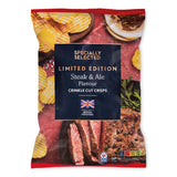 Crinkle-cut crisps with beef and ale flavour - British product