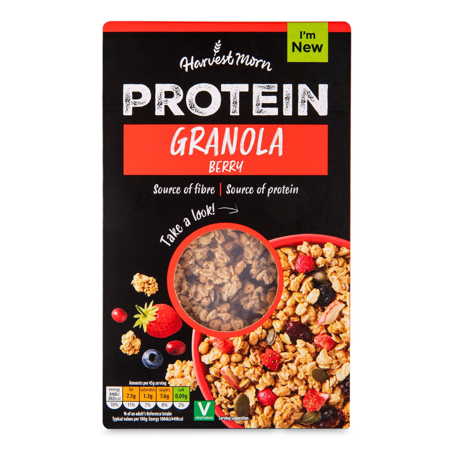 Berry protein granola breakfast cereal (British brand)