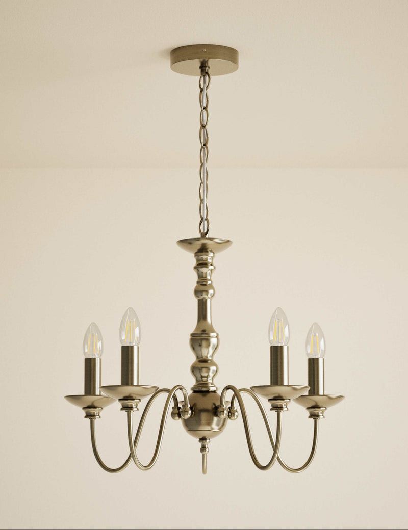 Bethany chandelier antique brass five lights (British brand)