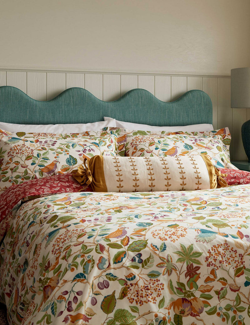 Birds & Berries bolster cushion 30x70cm - British product
