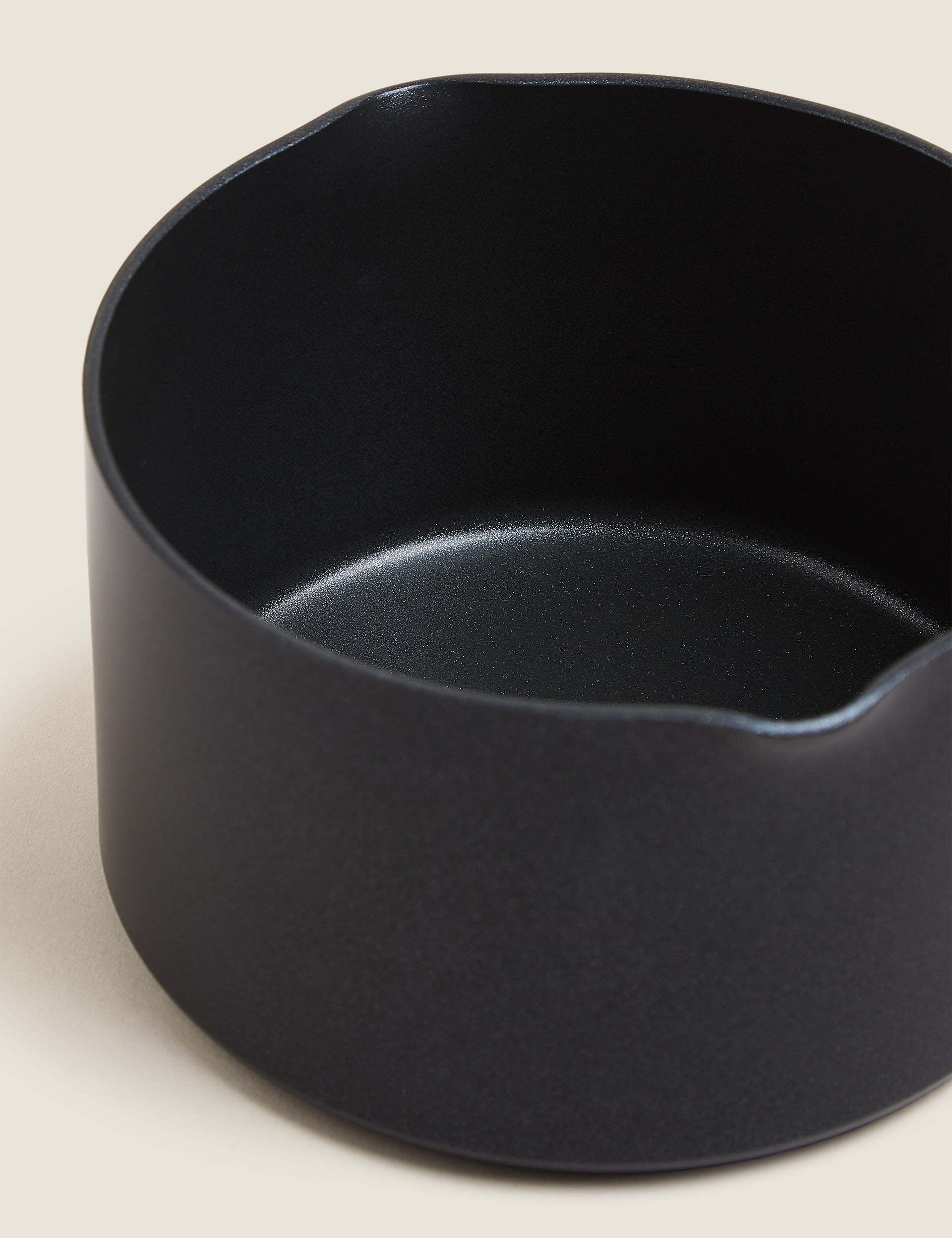 Black aluminium 14cm non-stick milk pan - British product