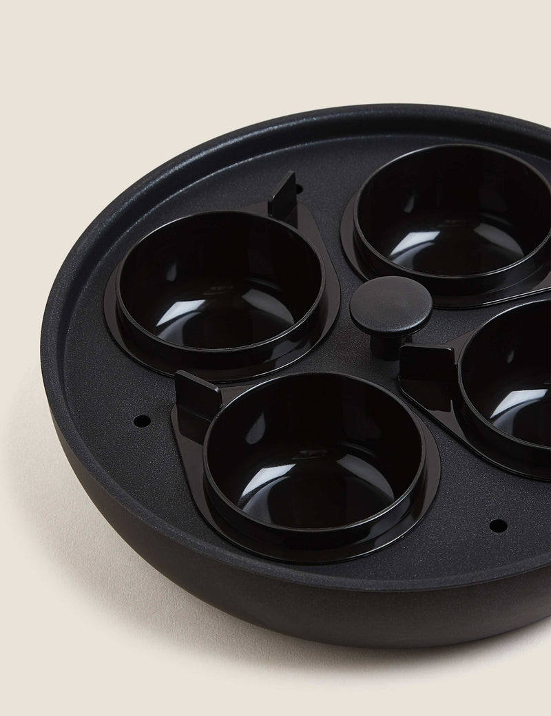 Black Aluminium egg poacher 20cm with four rings (British brand)