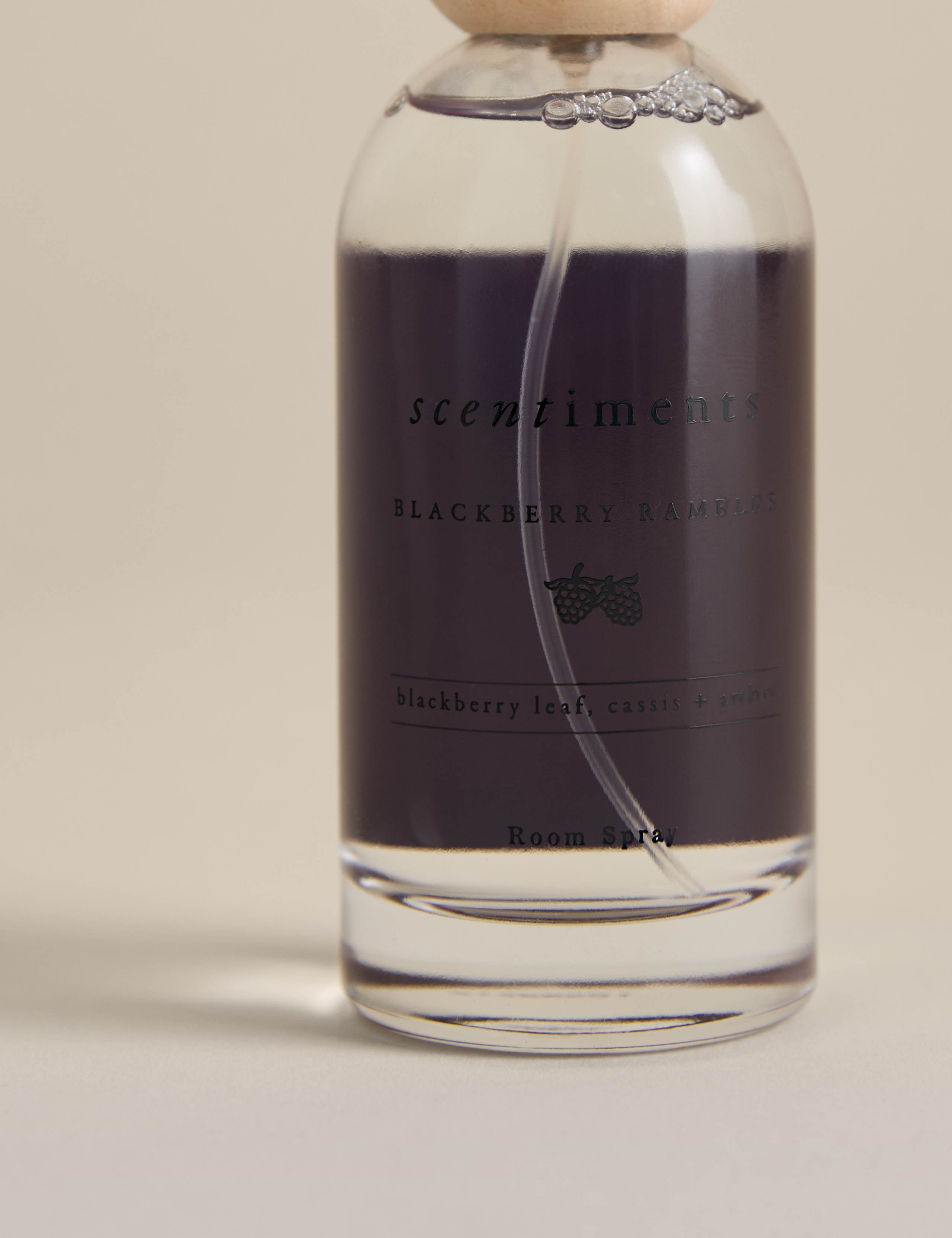 Blackberry Rambles room spray glass bottle, imported from the UK