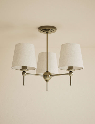 M&S Blair 3-Light Flush Ceiling Light with Gold Trims- Buy online at McGrocer