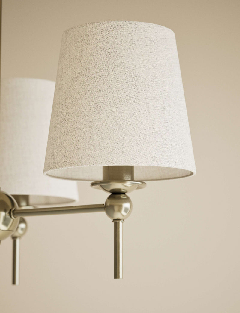 Blair flush ceiling light with three fabric shades 50cm - British product