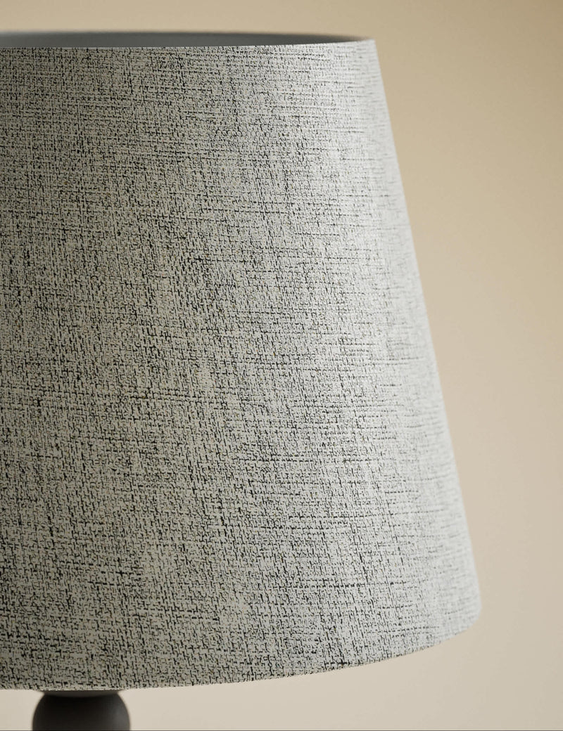 Blair table lamp with metal finish and linen shade (British brand)