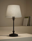 Blair table lamp with metal finish and linen shade (British brand)