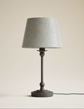 Blair table lamp with metal finish and linen shade (British brand)