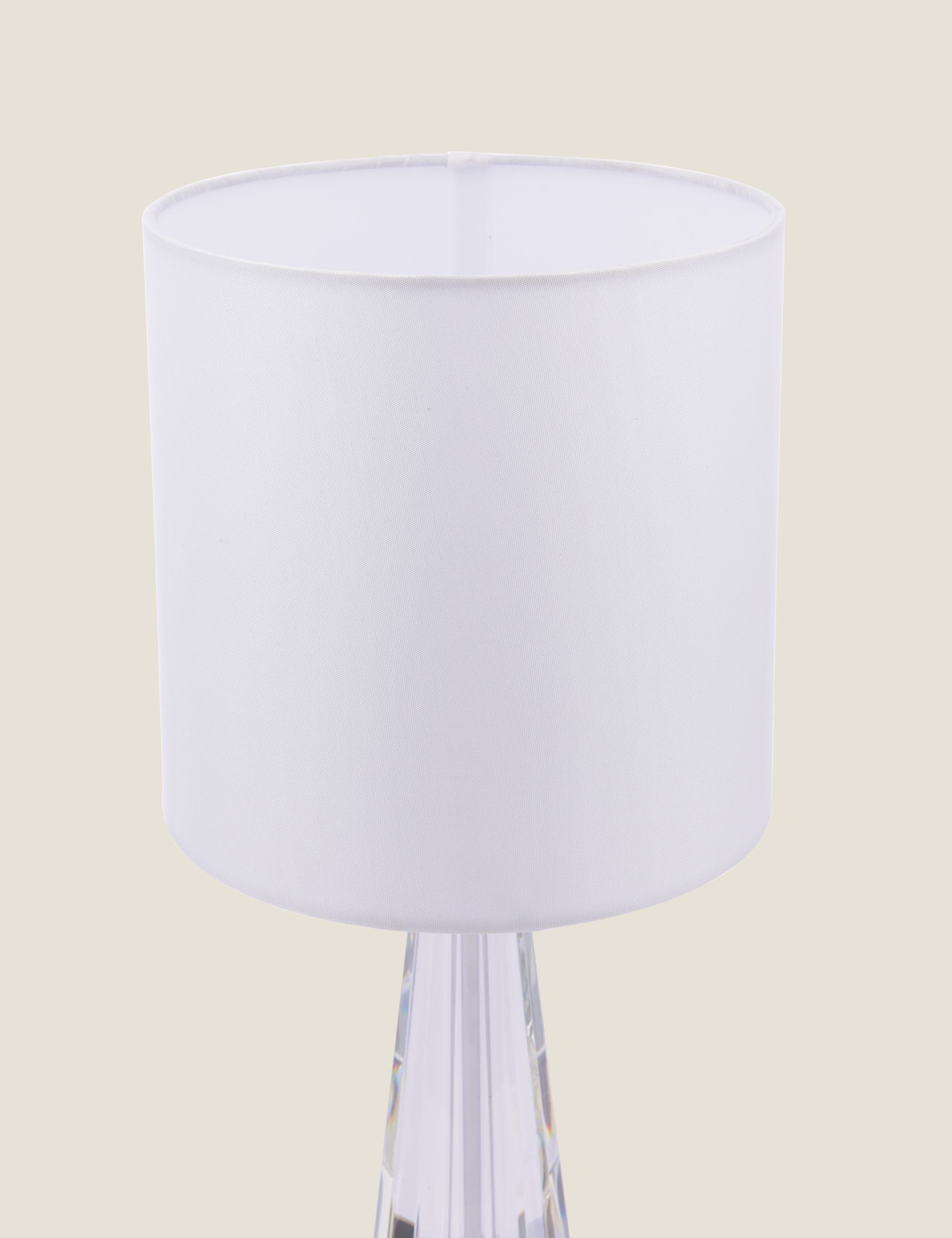 Laura Ashley Blake rechargeable table lamp with chrome base, UK version