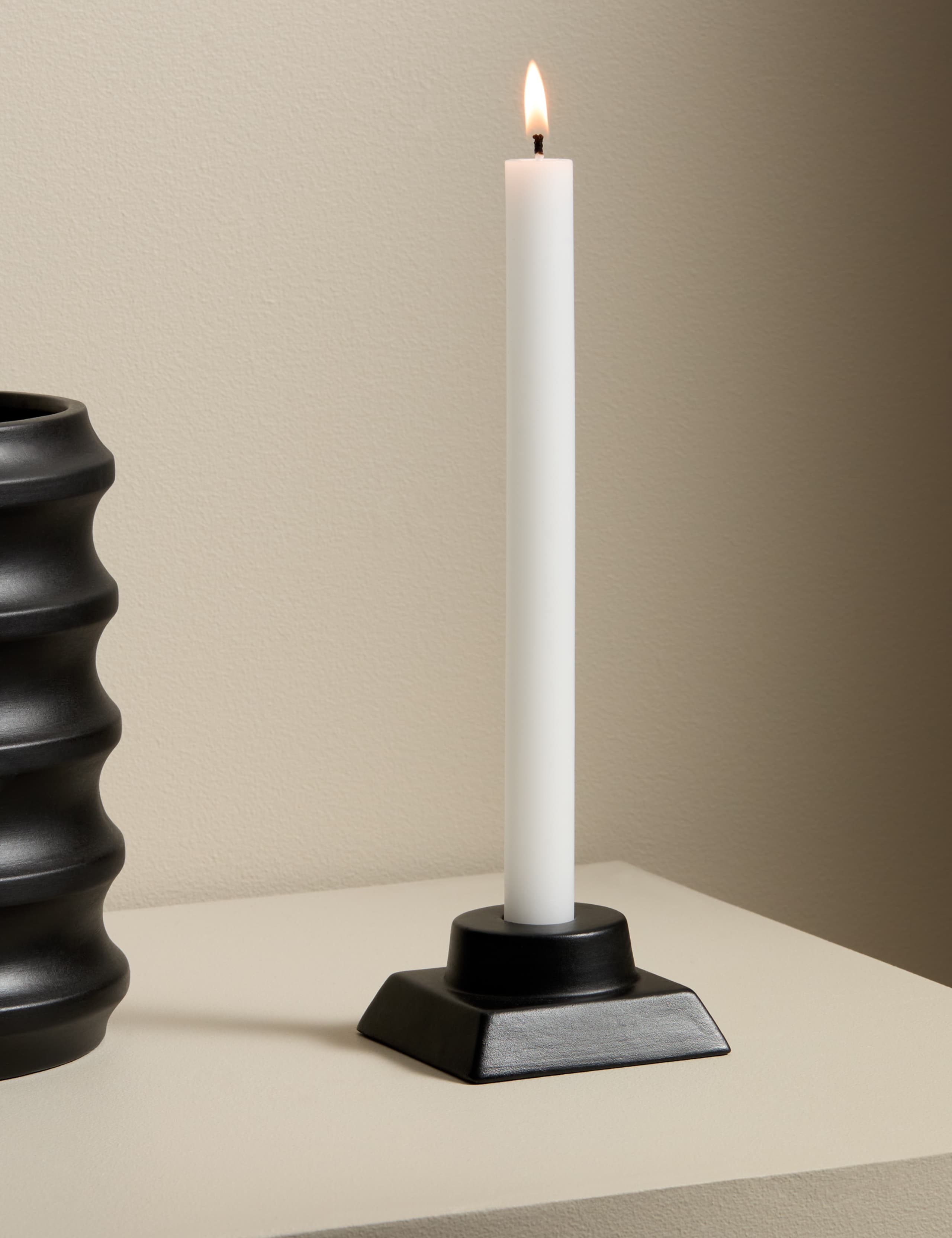 M&S Block Ceramic Dinner Candle Holder, imported from the UK