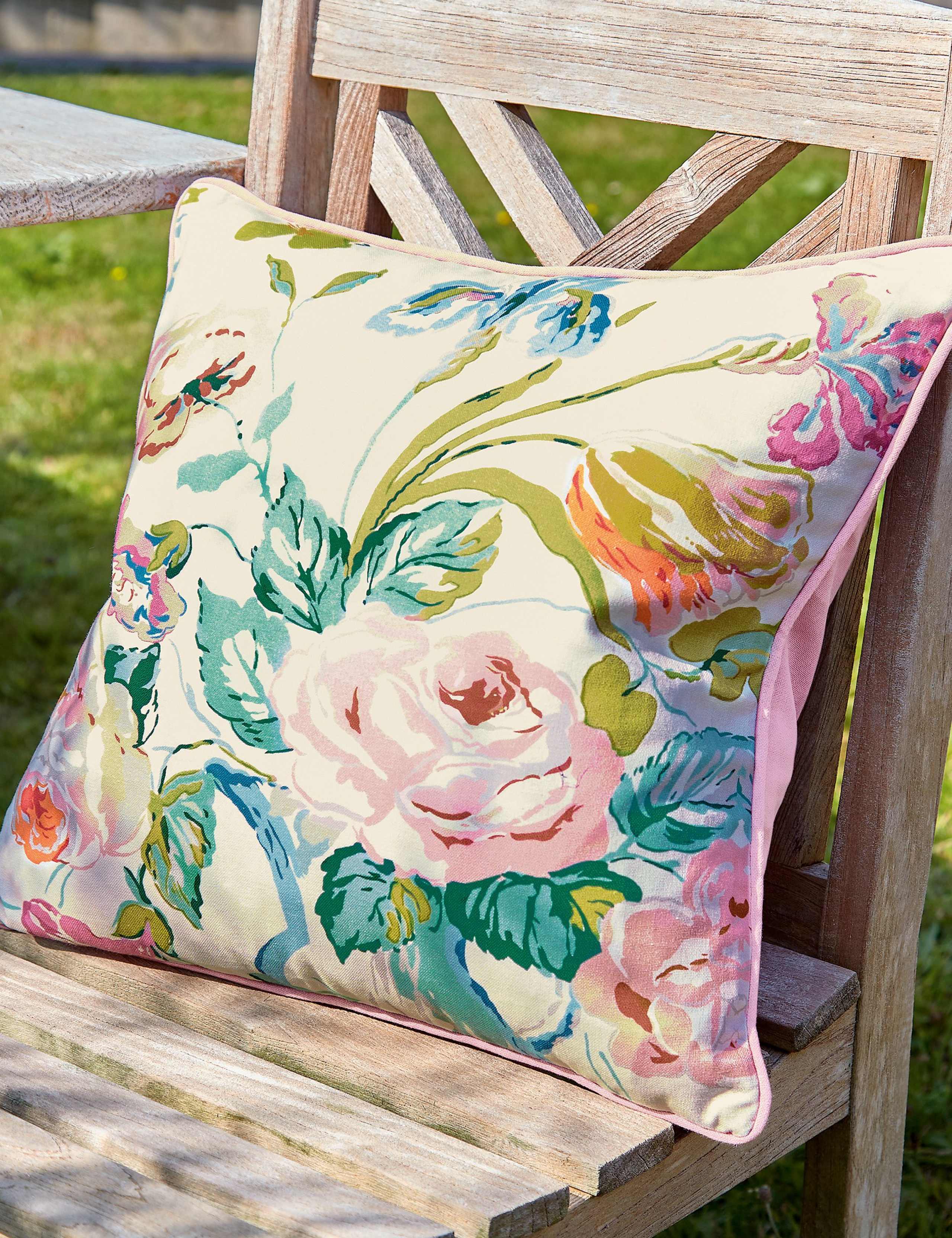 Land & Shore Bloom outdoor cushion 45cm, imported from the UK