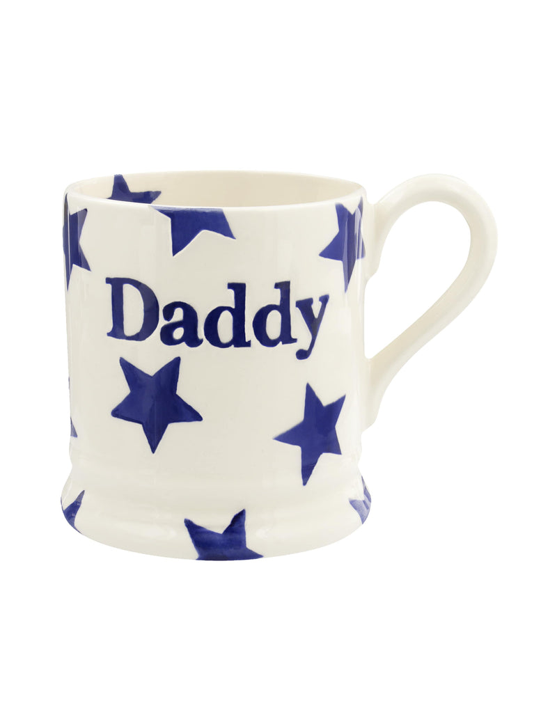 Emma Bridgewater Blue Star Daddy ceramic mug 284ml - British product