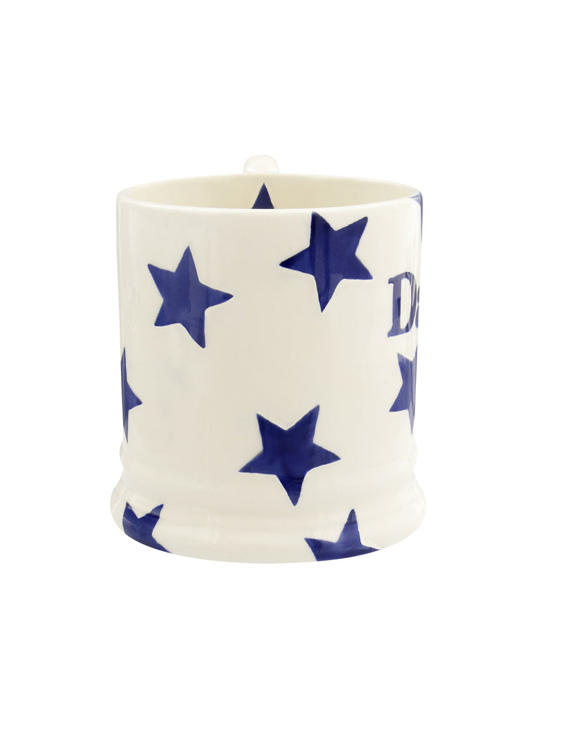 Emma Bridgewater Blue Star Daddy ceramic mug 284ml - British product