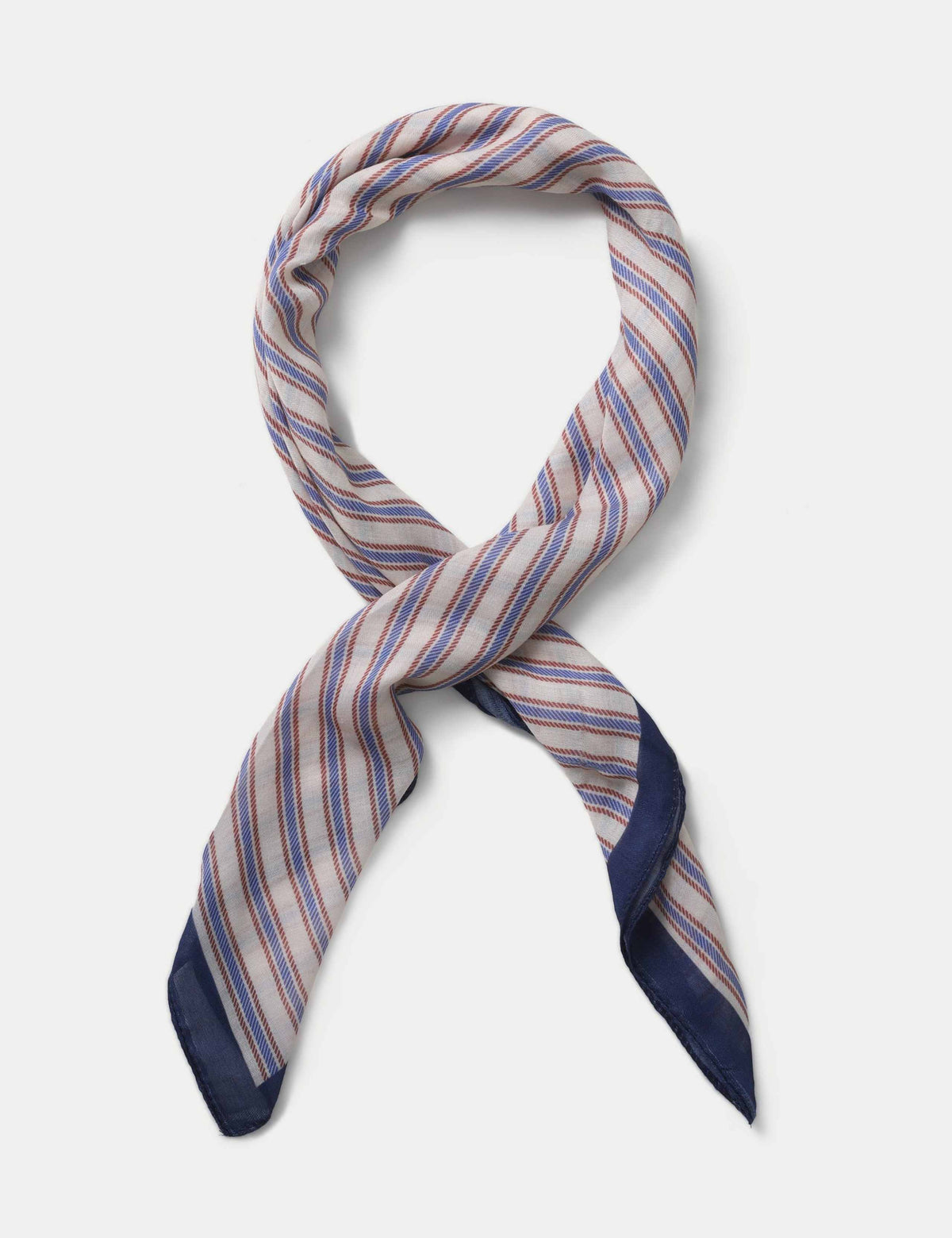 Blue stripe scarf 100% cotton fabric (British brand)