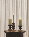 Bobbin wooden dinner candle holder - British product