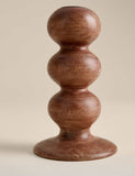 Bobbin wooden dinner candle holder - British product