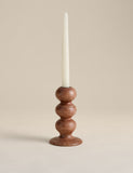 Bobbin wooden dinner candle holder - British product