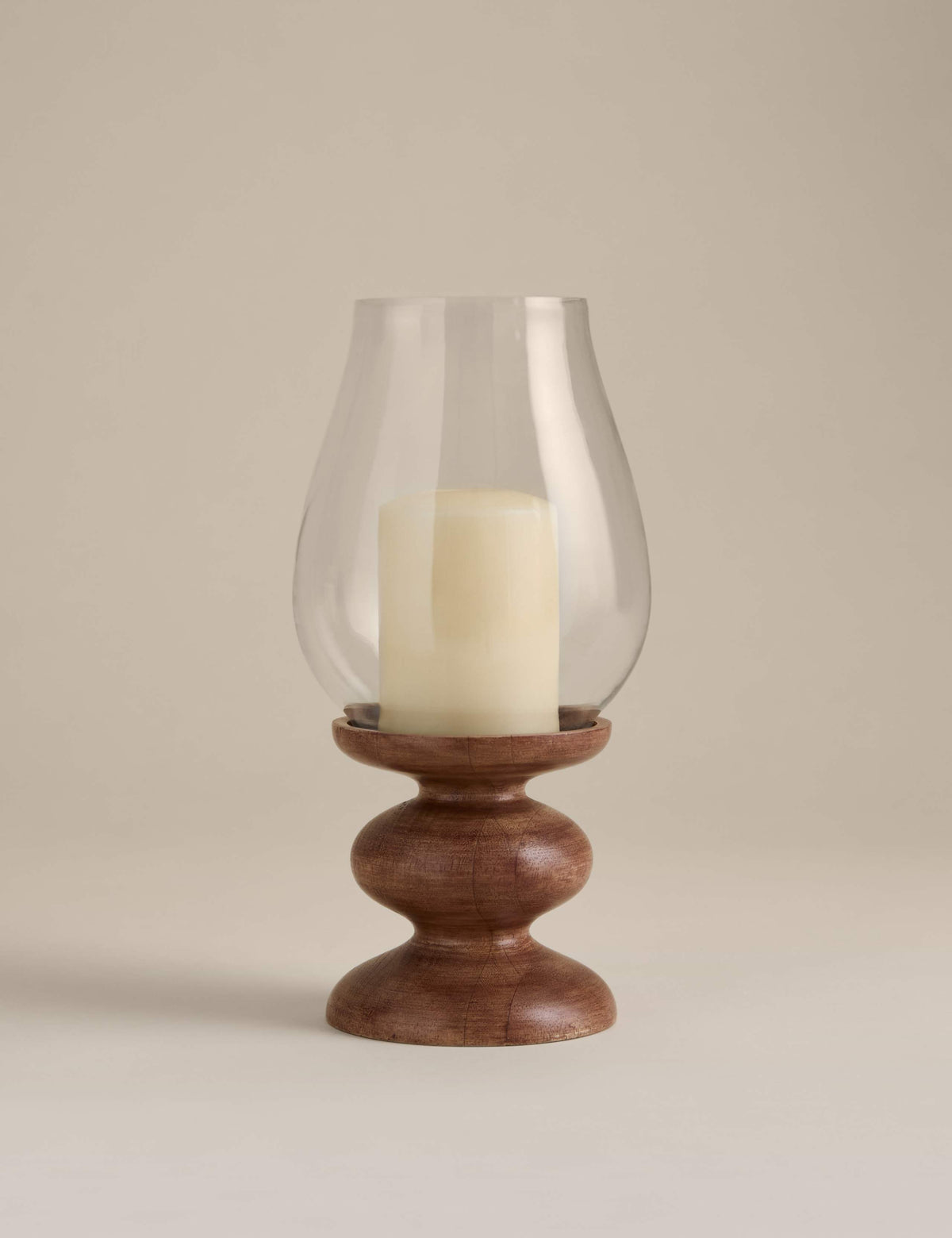 Bobbin wooden hurricane candle holder 31x16x16 cm, UK version