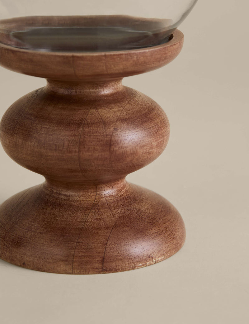 Bobbin wooden hurricane candle holder 31x16x16 cm, UK version