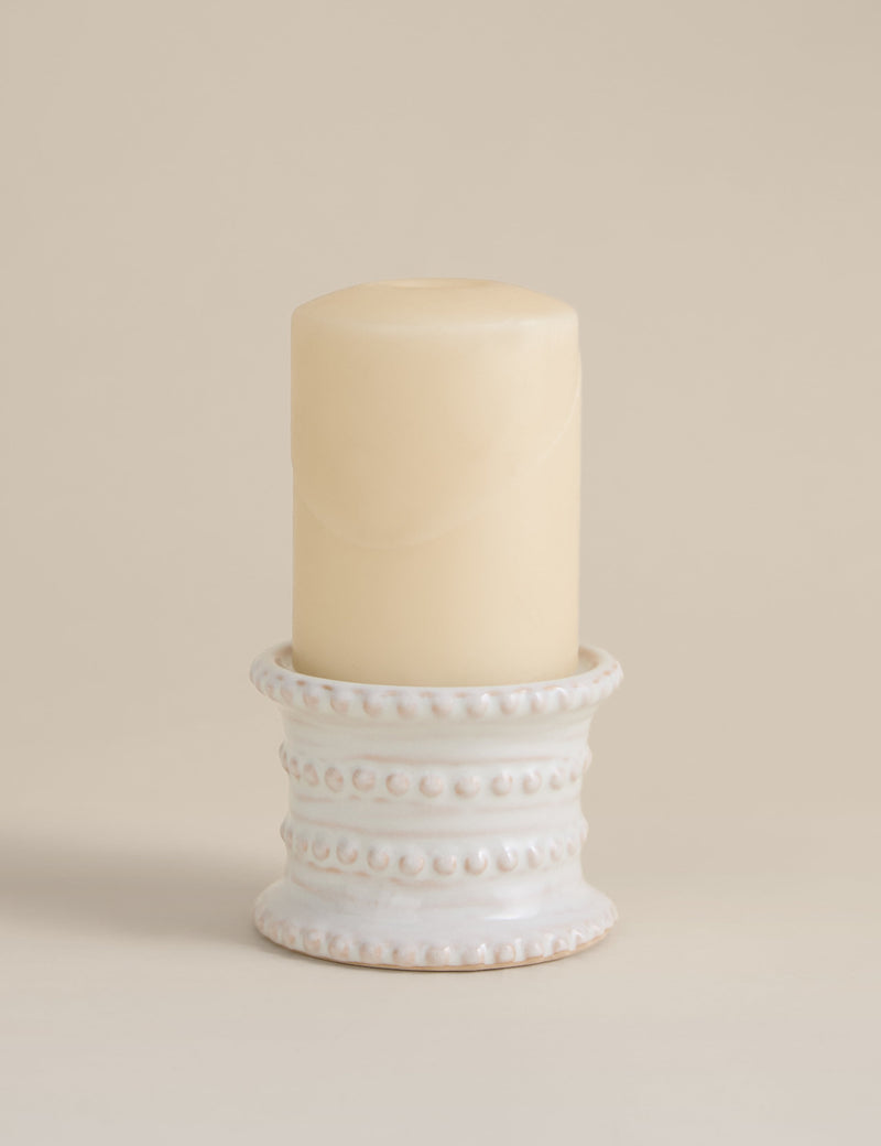Bobble pillar candle holder ceramic 10cm - British product