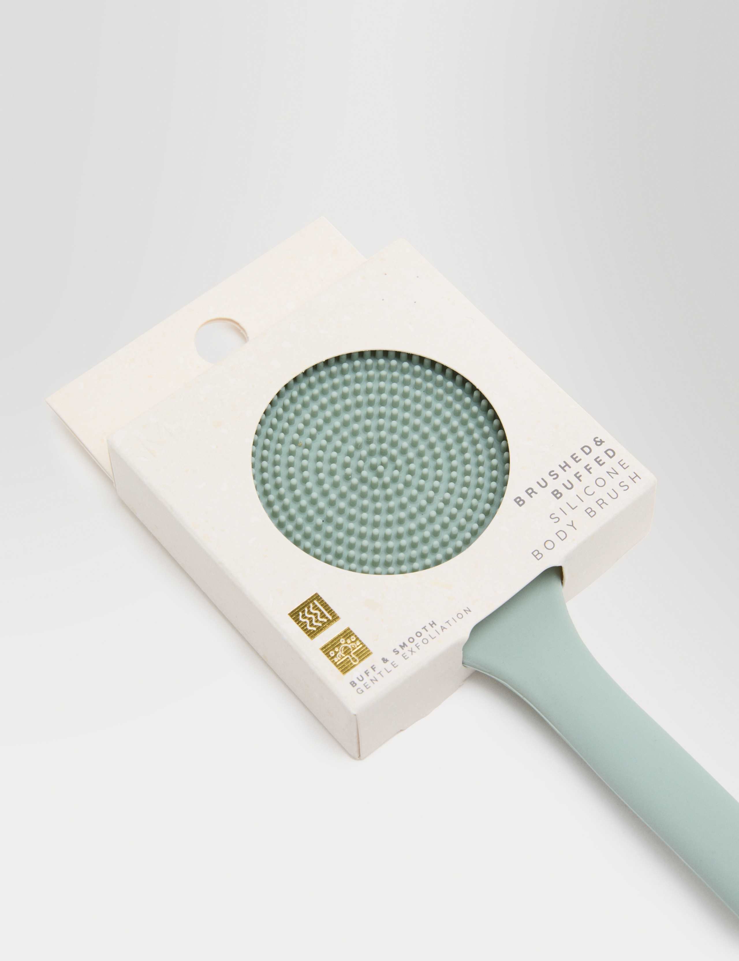 Bloom silicone body brush with long handle - British product