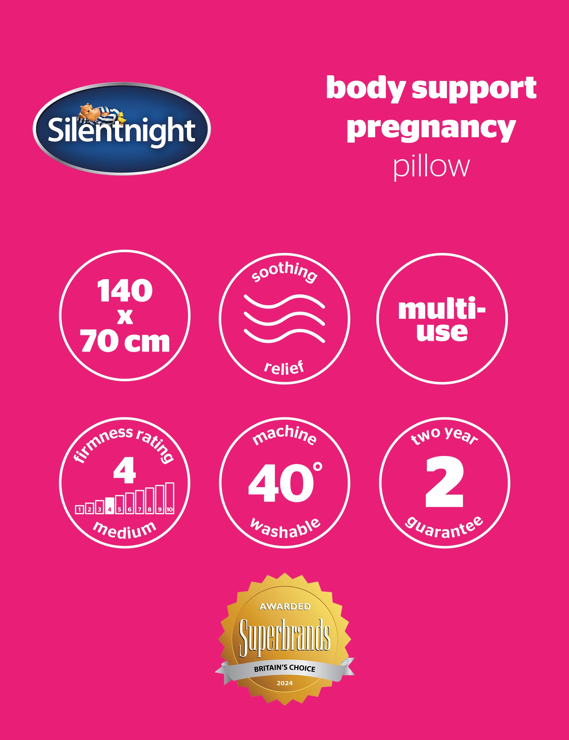 Silentnight U-shaped pregnancy pillow - British product