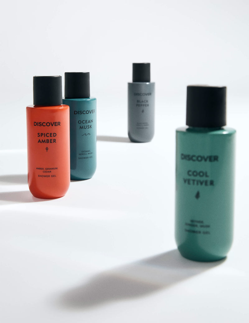 Discover four-scent body wash collection 100ml each - British product