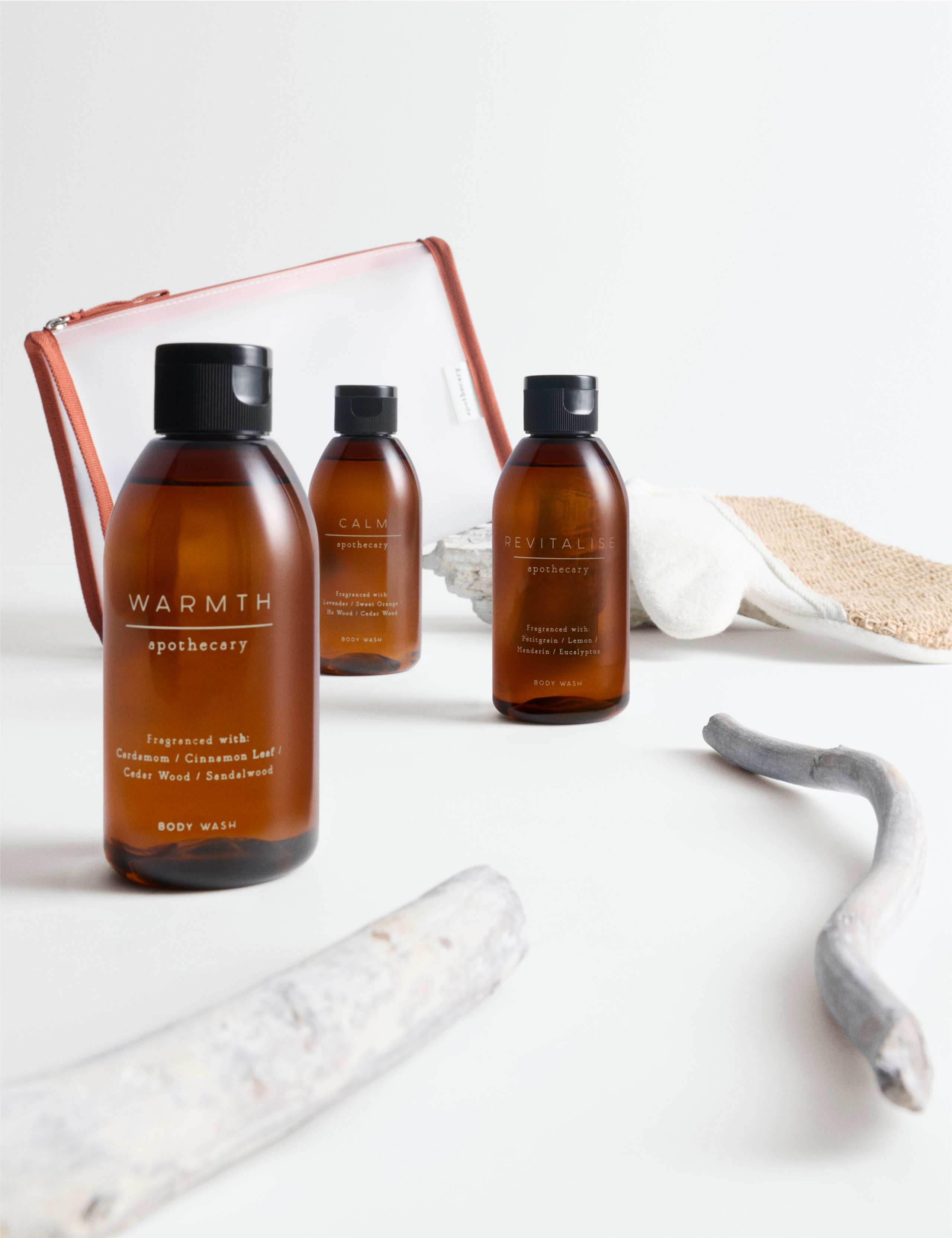 Apothecary body wash collection set 3x150ml, imported from the UK