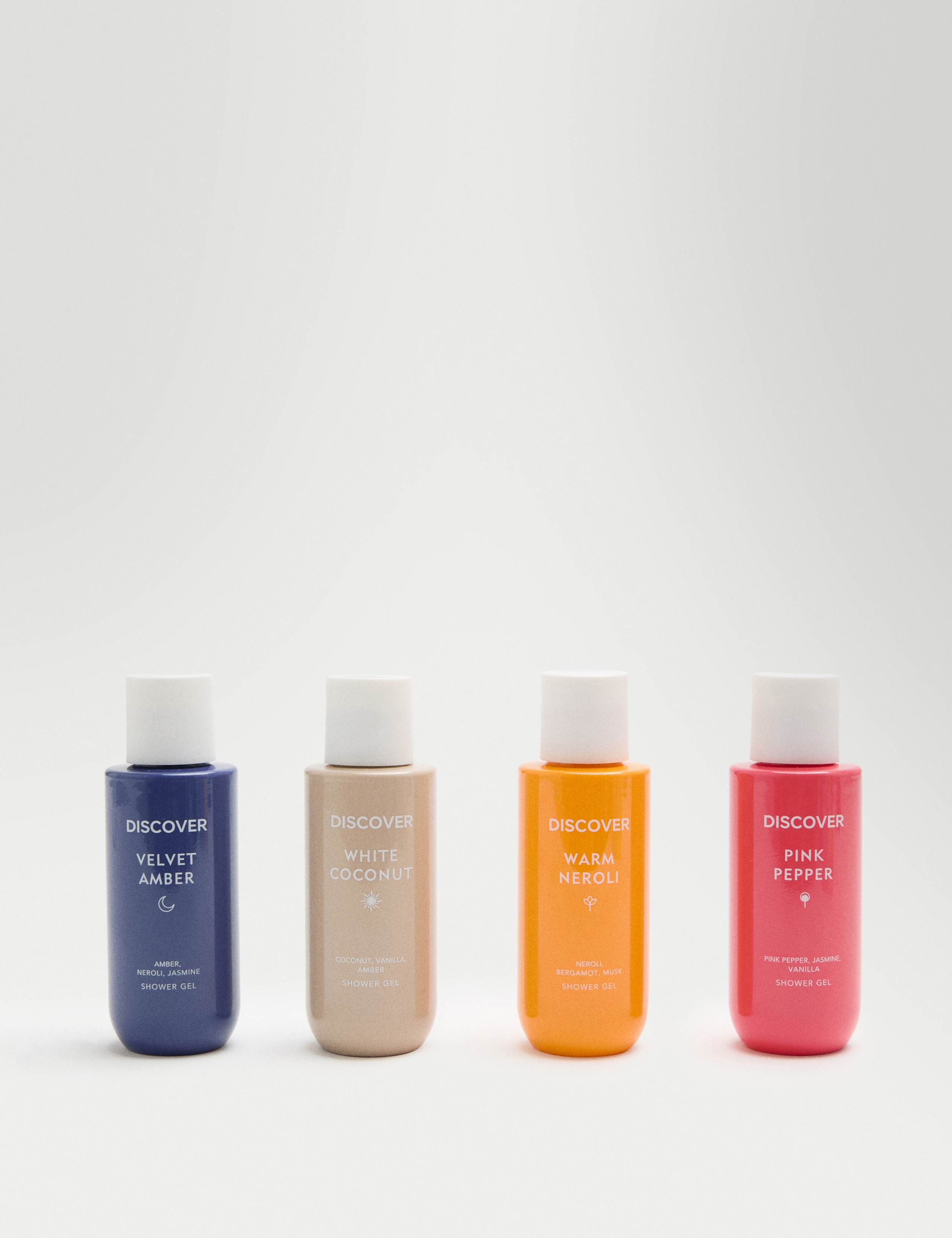 Discover mini shower gel set with four signature scents - British product