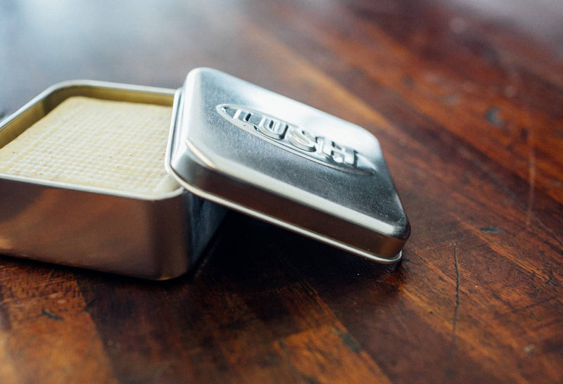 Square tin product holder for Lush bath bars, imported from the UK