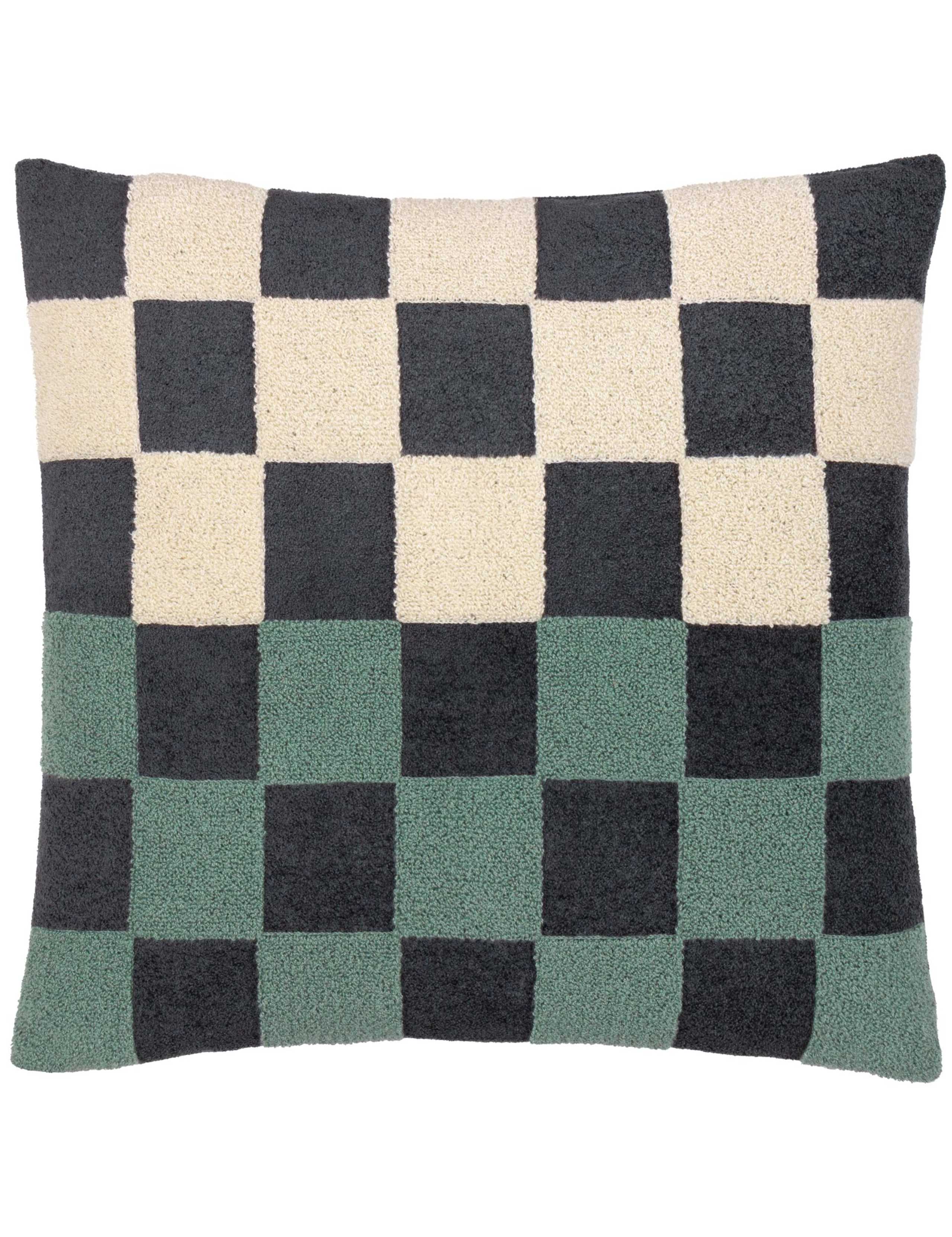 MADE bouclé checkerboard cushion 50cm, UK version