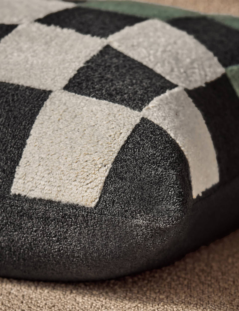 MADE bouclé checkerboard cushion 50cm, UK version