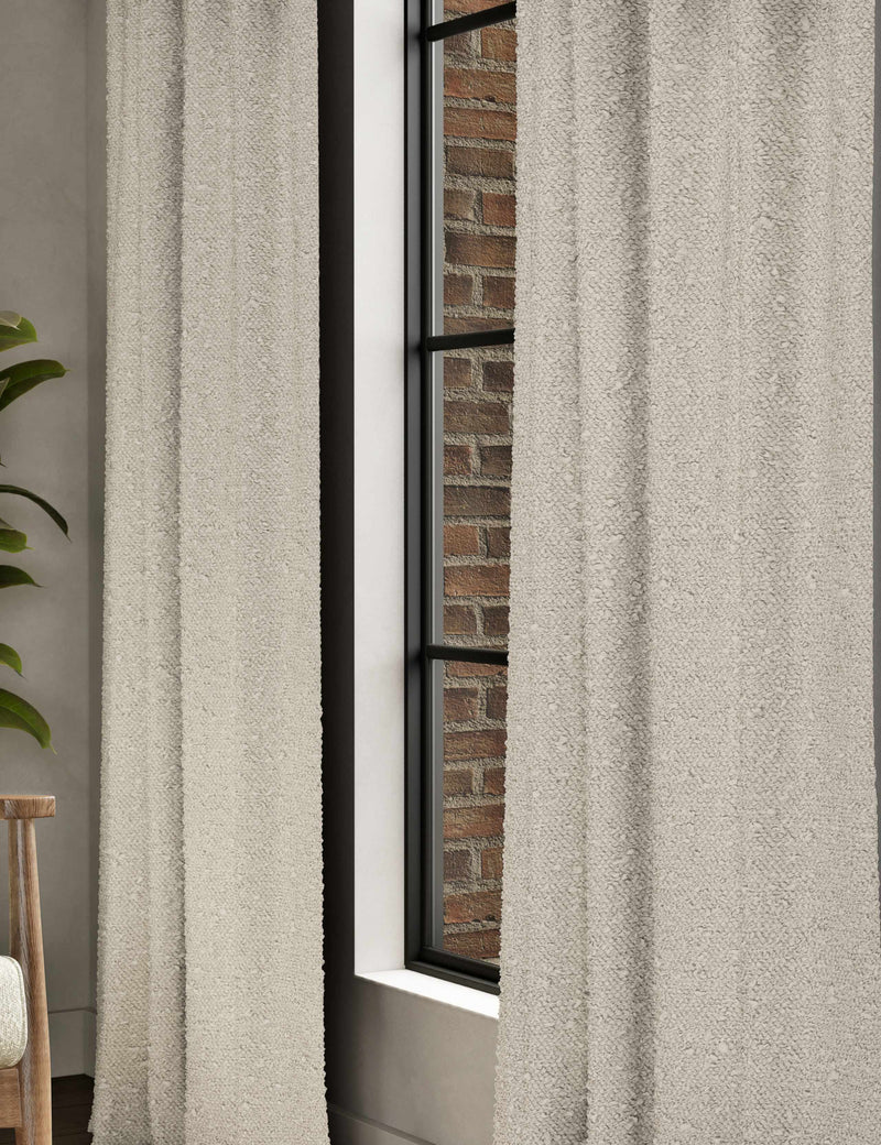 Boucle pencil pleat curtains (British brand)