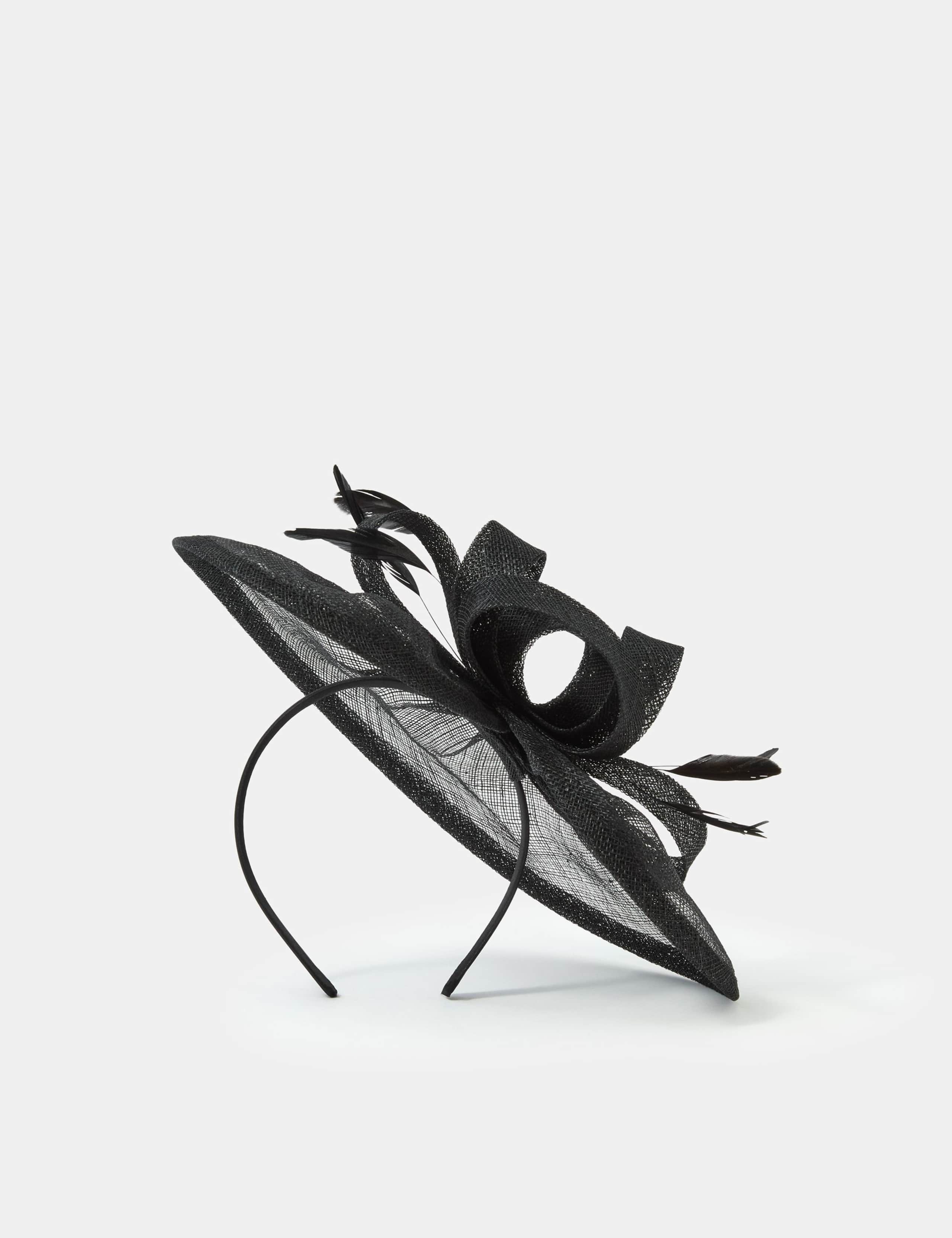 Accessorize bow feather disc fascinator headband (British brand)
