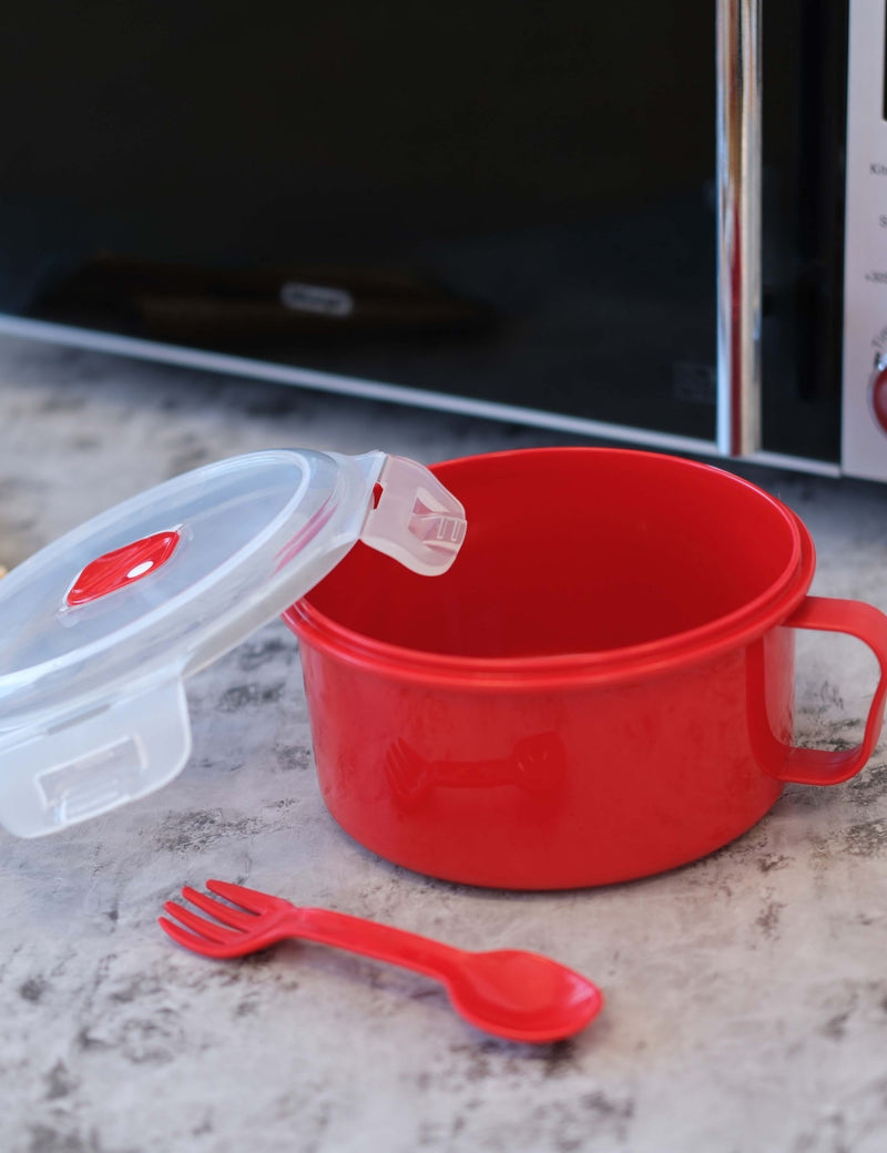 Good2Heat bowl with spork microwaveable container (British brand)