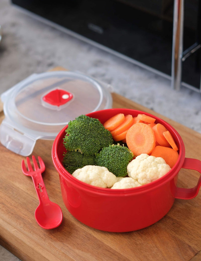 Good2Heat bowl with spork microwaveable container (British brand)