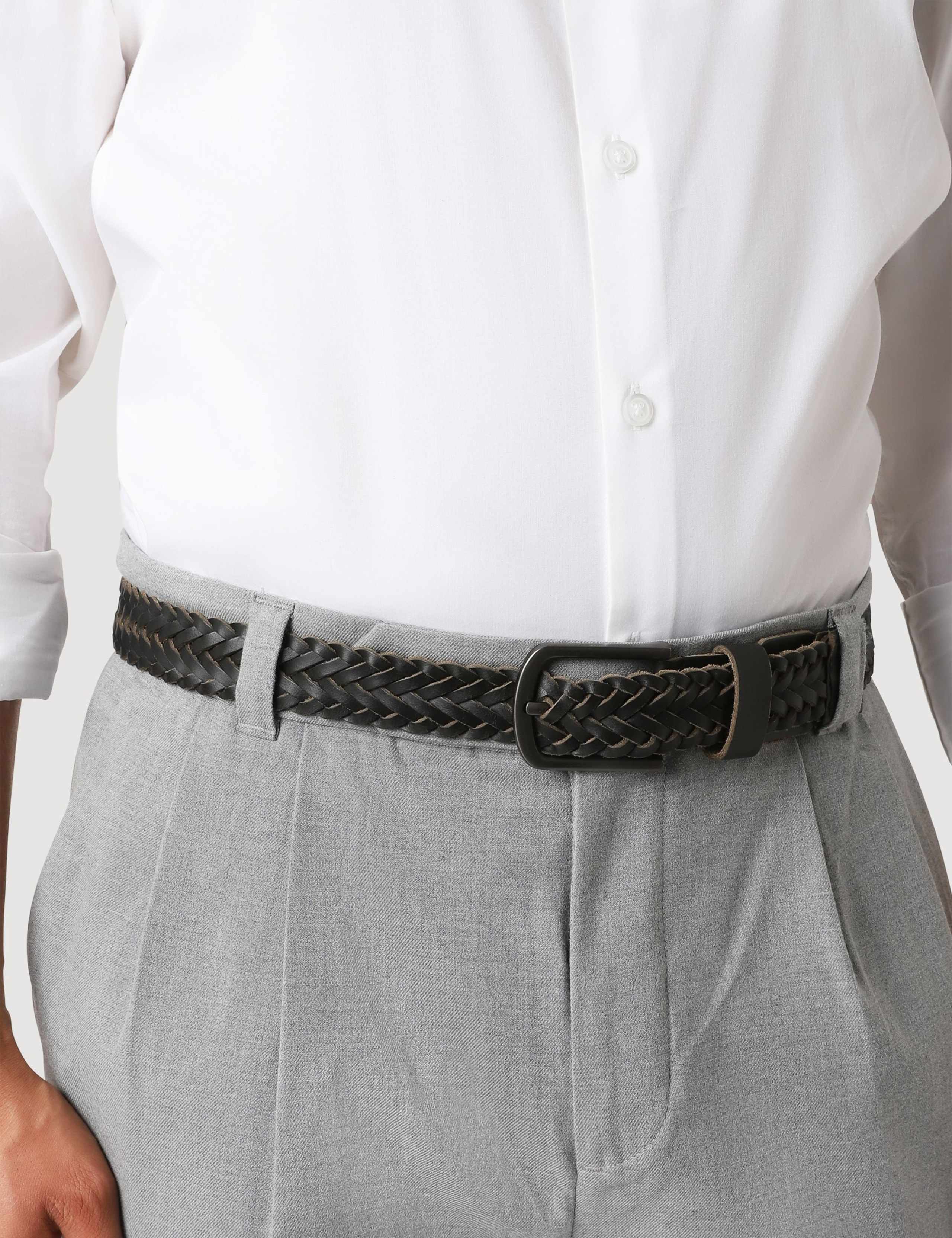 Jones Bootmaker braided leather belt 471mm (British brand)